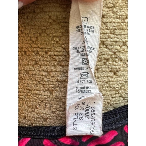 Under Armour sports bra pink and black hatched patterned racer back Size L - Picture 8 of 10